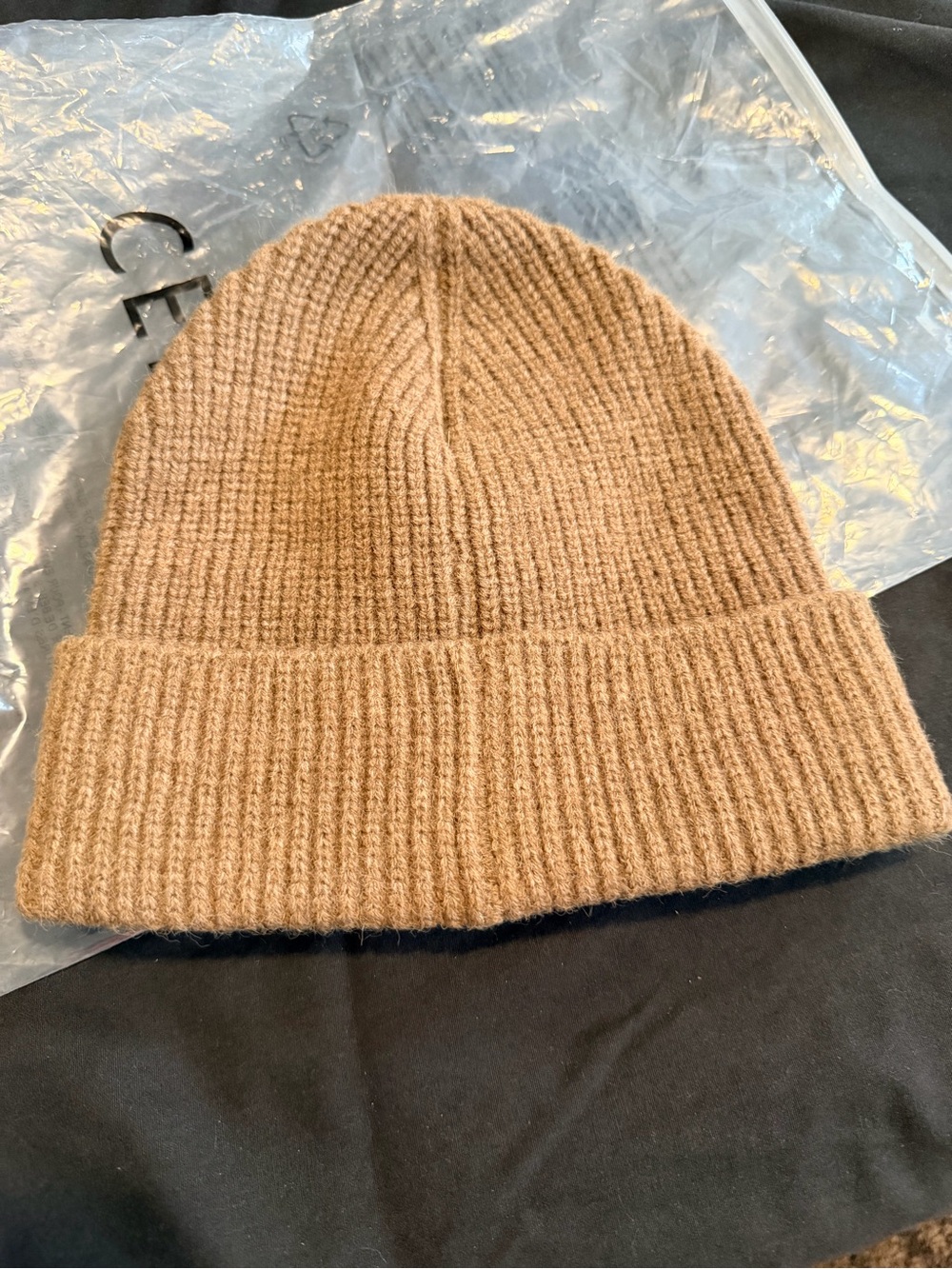 Celine Tan Ribbed Logo Beanie - Picture 2 of 4
